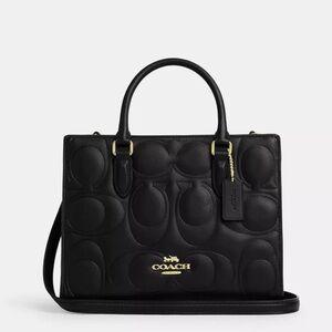 New Limited Edition Coach Small Maggie Tote in Signature Leather Black